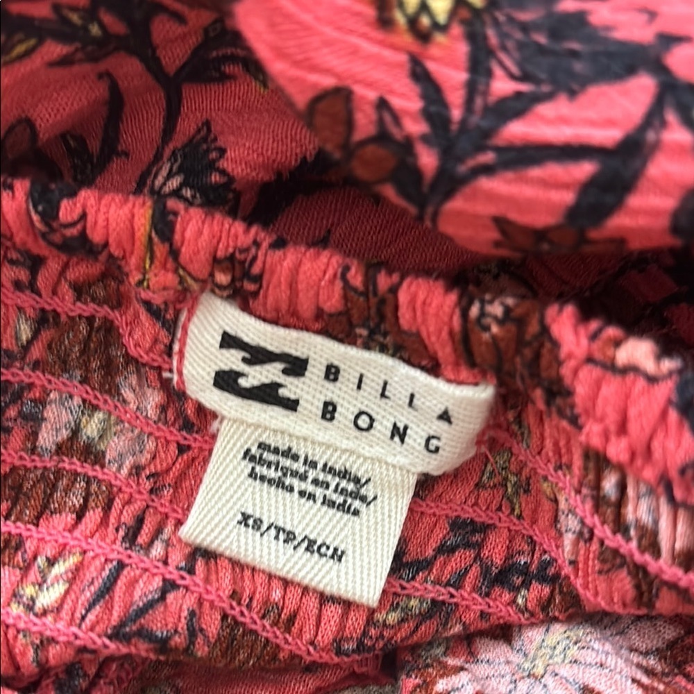 Billabong Boho Floral Print Full Bloom Smocked Ruffle Hem Maxi Dress - Picture 4 of 13